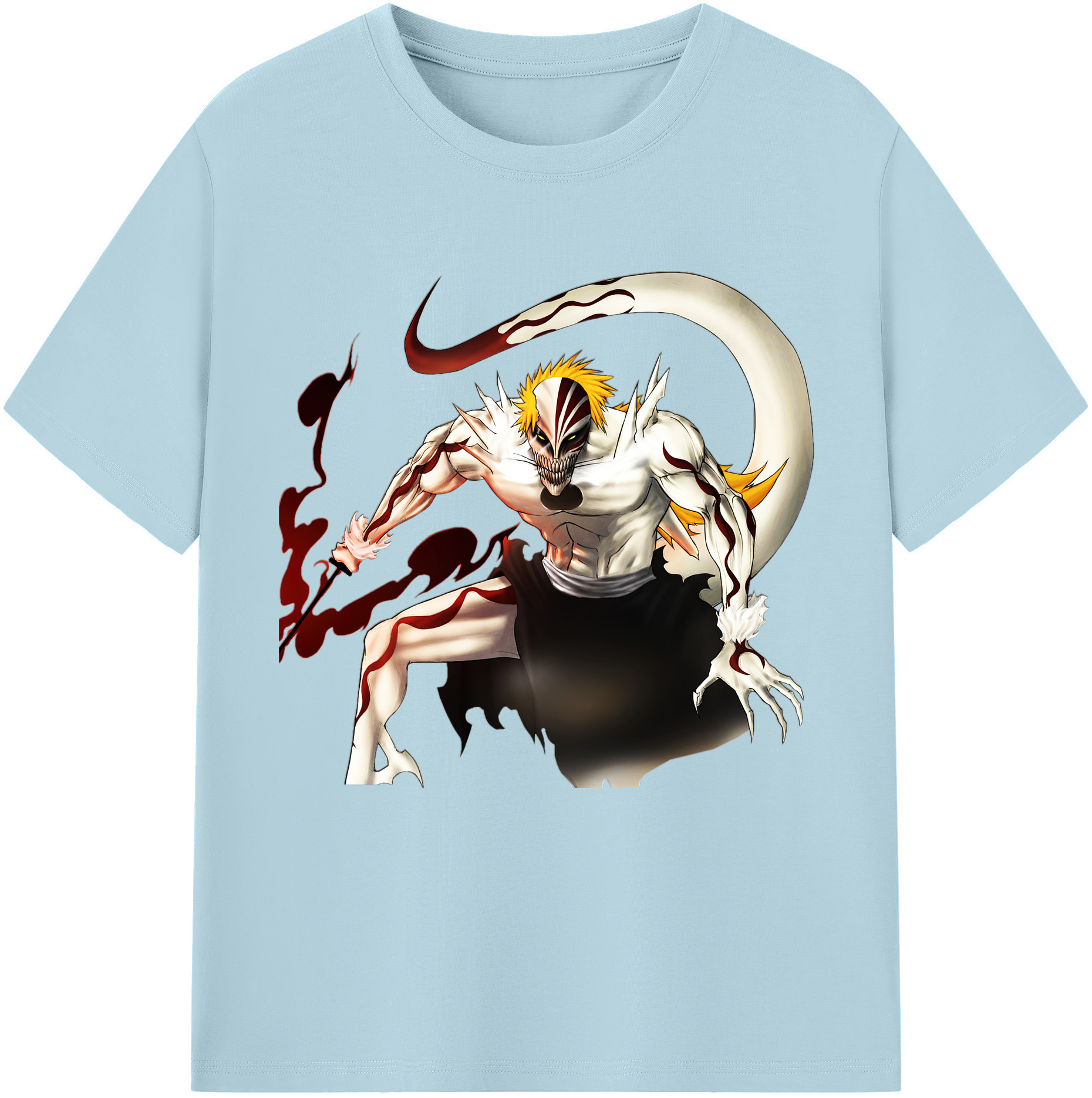 （画像用） ブリーチ 黒崎一護（くろさき いちご）BLEACH Kurosaki Ichigo 綿100％半袖Tシャツ（フロントプリント）